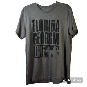 Florida Georgia Line Green Shirt Adult  Graphic Concert Tour Band Tee Size L